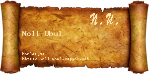 Noll Ubul névjegykártya